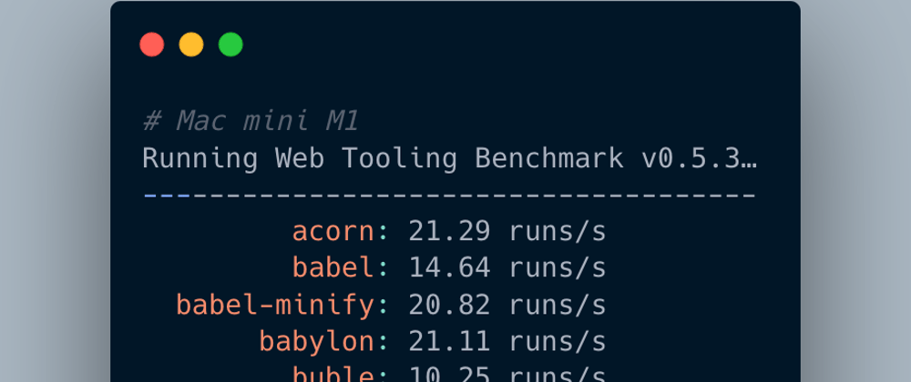 Cover image for Benchmarking web dev tools on the Mac mini M1
