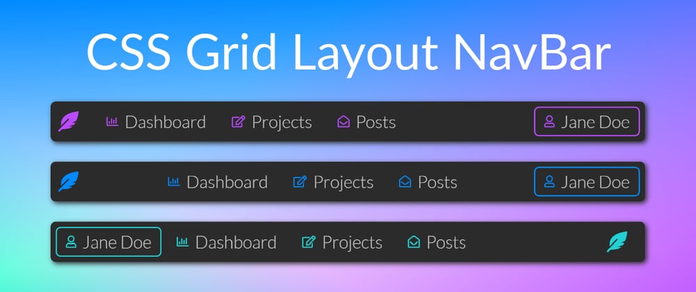 Cover image for 3 Ways to create a Navbar (CSS Grid Layout)