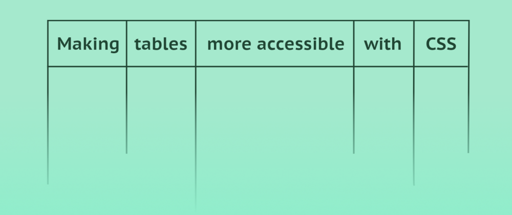 Cover image for Making tables more accessible with CSS