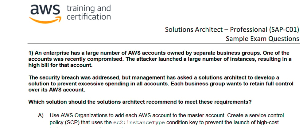 Cover image for The practice test for the AWS Certified Solutions Architect Professional