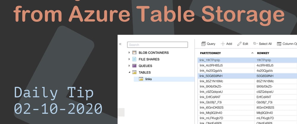 Cover image for Node.js read and write from Azure Table Storage