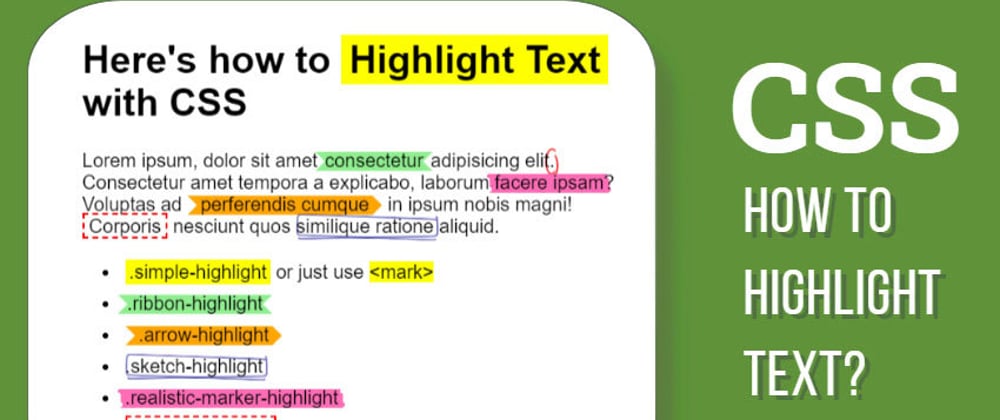 Cover image for CSS Highlight Text