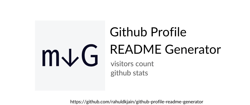 Cover image for Github profile README generator with addons like visitors-count, github-stats etc