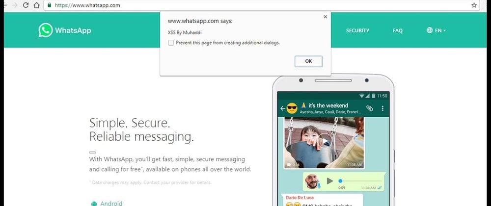 Cover image for Cross Site Scripting(XSS) in WhatsApp Web