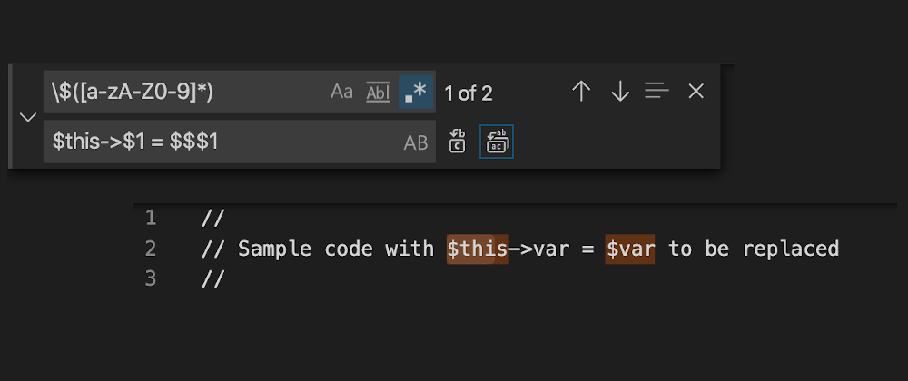 Cover image for VS Code: Search-and-Replace Regex with Dollar-Sign