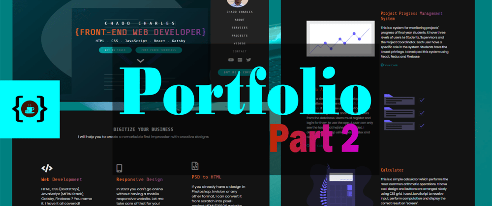Cover image for Creating a Responsive Portfolio Website Using Pure HTML, CSS and JavaScript [PART 2]