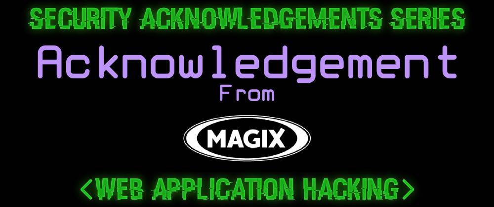 Cover image for Acknowledgement From MAGIX