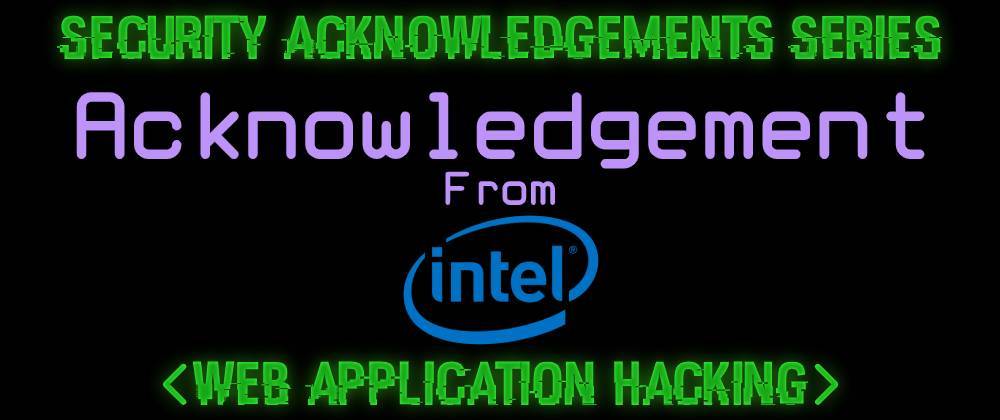 Cover image for Acknowledgement From Intel