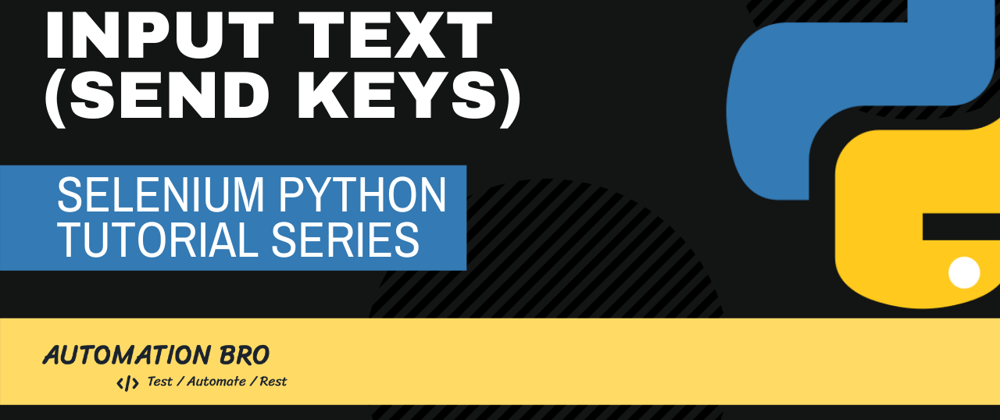Cover image for Selenium Input Text Python