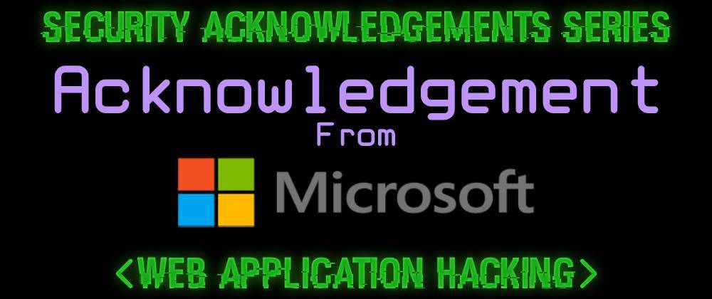 Cover image for Acknowledgement From Microsoft