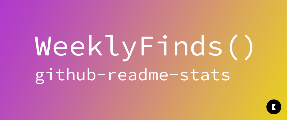 Cover image for WeeklyFinds(2): github-readme-stats | Add stats to your GitHub readme