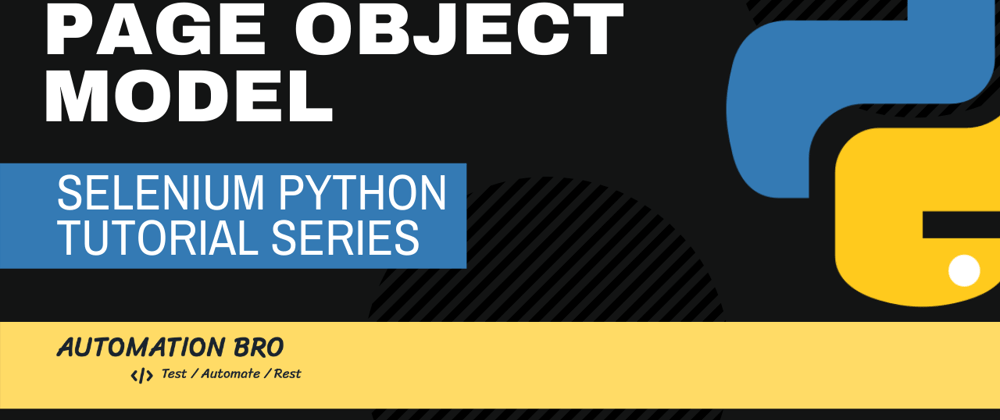 Cover image for Selenium Python Page Object Model