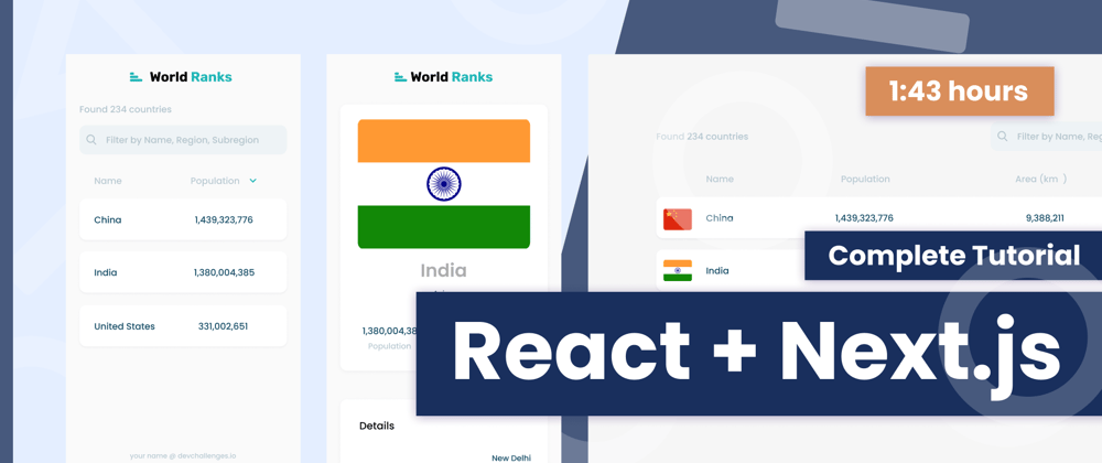 Cover image for Full Project-based Tutorial - React + Next.js [FREE]✨