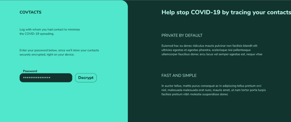 Cover image for Covtact: Contact diary with Style [Digital Ocean Hackathon]