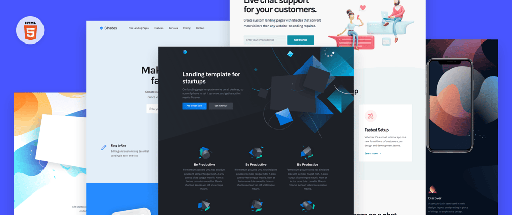 Cover image for 40 Free HTML landing page templates