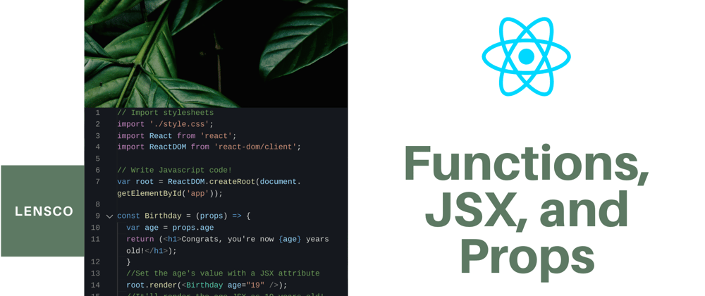 Cover image for Learning React: Function Components, JSX & Props