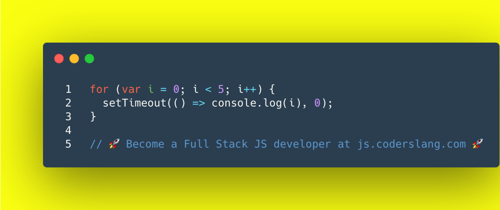 Cover image for JavaScript Interview Question #39: How does setTimeout work inside the loop?