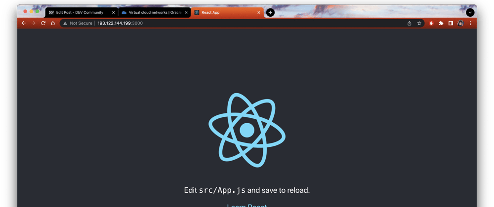 Cover image for Deploying a React app on Oracle Compute Instance