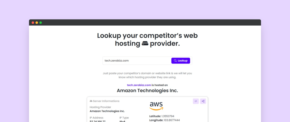 Cover image for I made a free tool to spy on any website's hosting & domain providers