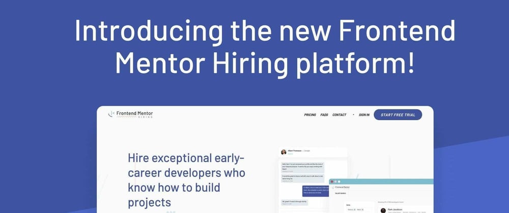 Cover image for Introducing the new Frontend Mentor Hiring platform!