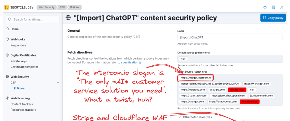 Cover image for Explore web applications through their content security policy (CSP)