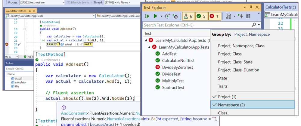 Cover image for Testing in C# using Visual Studio