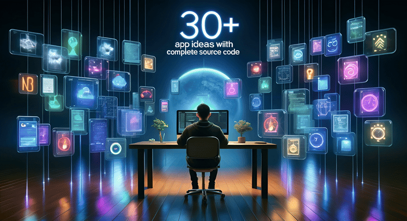 Cover image for 30+ app ideas with complete source code