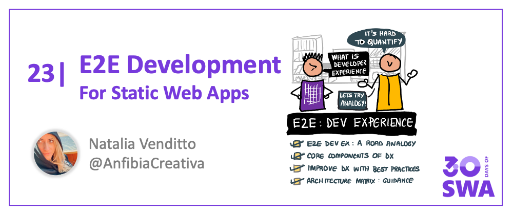 Cover image for #22: E2E Development With Static Web Apps