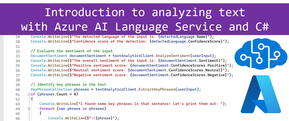 Cover image for Introduction to analyzing text with Azure AI Language Service and C#