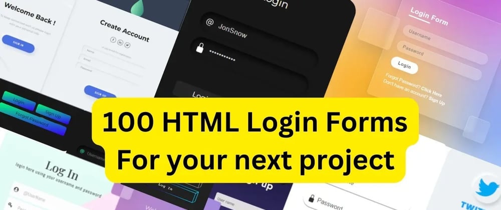 Cover image for 100 + Login/Signup form for web developers