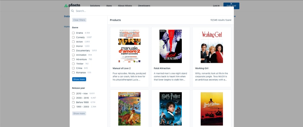 Cover image for Lightning fast search widget with Afosto Instant Search