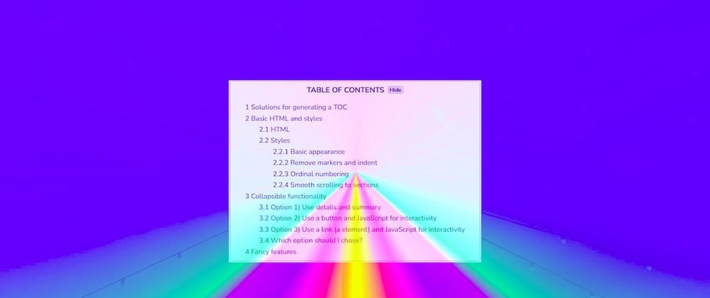 Cover image for Add a table of contents (TOC) to your blog