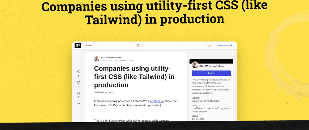 Cover image for Companies using utility-first CSS (like Tailwind) in production