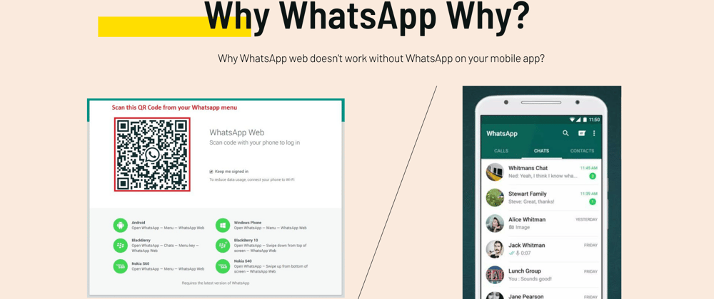 Cover image for Why WhatsApp web doesn't work without WhatsApp on your mobile app?