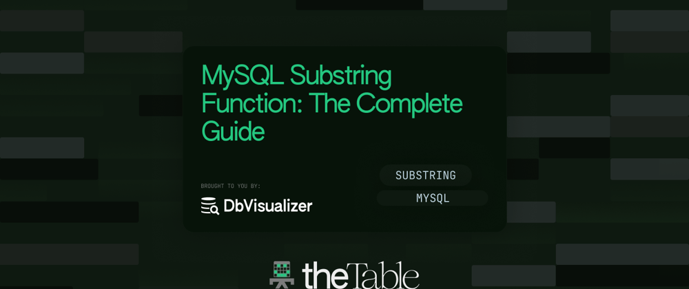 Cover image for MySQL SUBSTRING Function: The Complete Guide