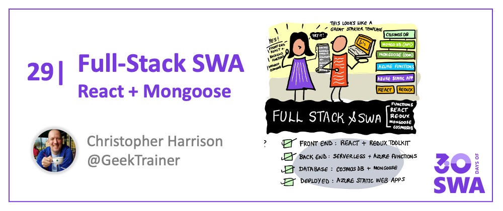 Cover image for #28: Full-Stack SWA: React + Mongoose