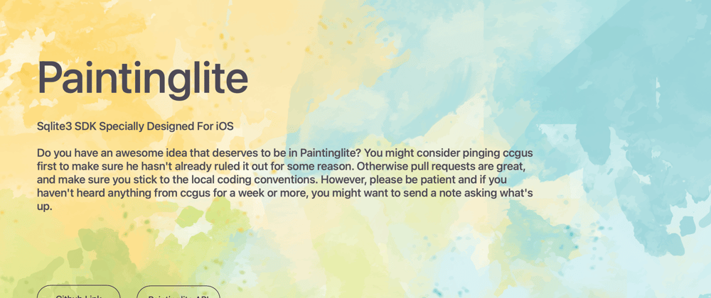 Cover image for Paintinglite -- Sqlite3 SDK Specially Designed For iOS