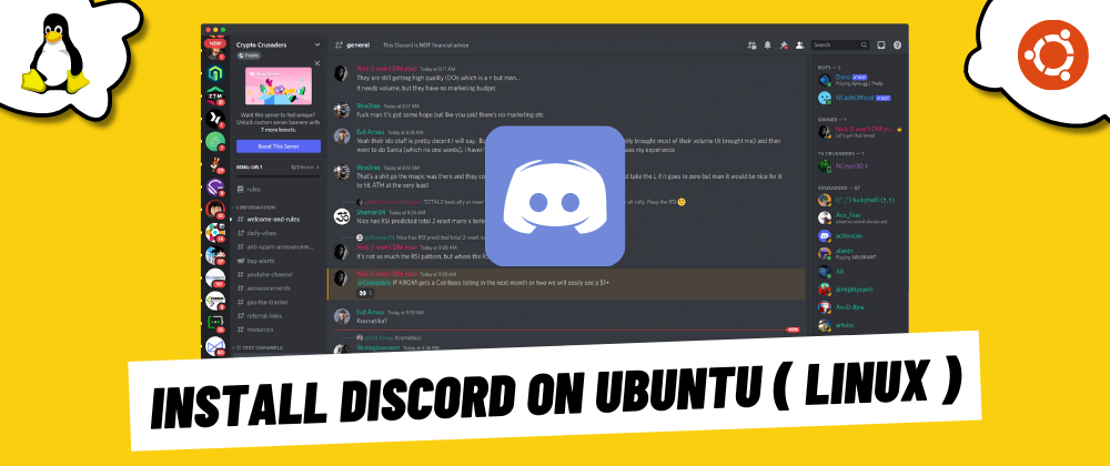 Cover image for How To Install Discord On Ubuntu ( Linux ) 🚀