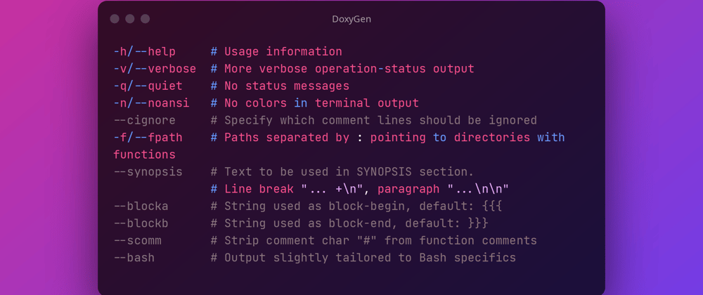 Cover image for ❮Doxygen For Shell Scripts❯