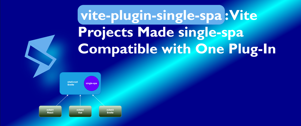 Cover image for vite-plugin-single-spa: Vite Projects Made single-spa Compatible with One Plug-In