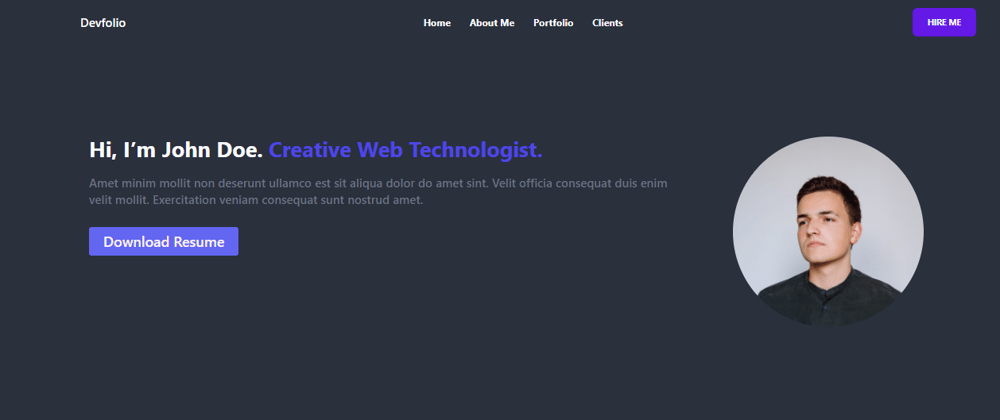 Cover image for Simple DevFolio HTML Template Website Created With The Svelte Framework