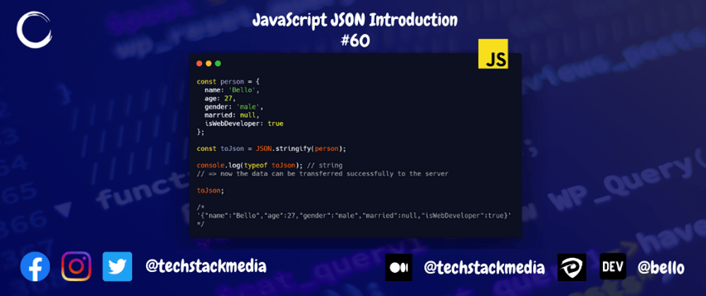 Cover image for JavaScript JSON Introduction