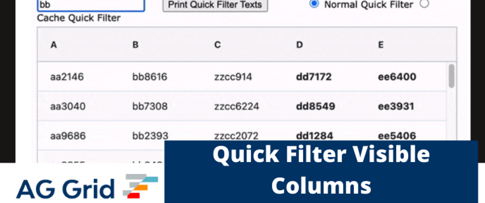 Cover image for AG Grid Tip: Quick Filter on only Visible Columns