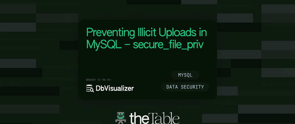 Cover image for Preventing Illicit Uploads in MySQL – secure_file_priv