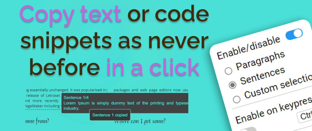Cover image for Copy text/codes in a click from any site