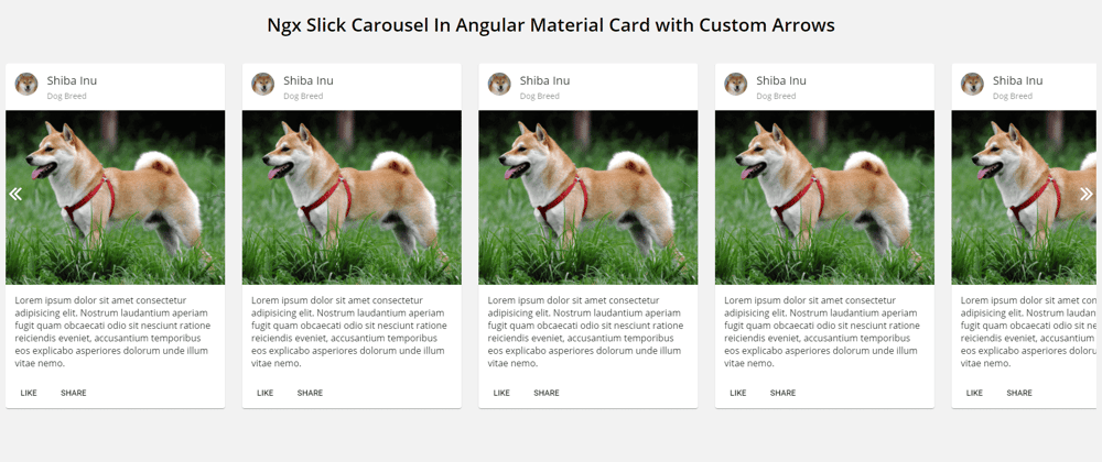 Cover image for Ngx Slick Carousel In Angular Material Card with Custom Arrows