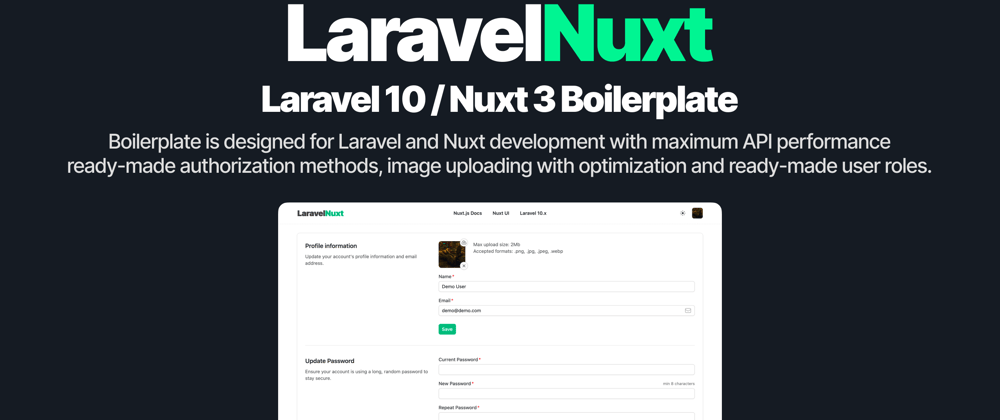 Cover image for Starter template for Laravel + Nuxt.js development