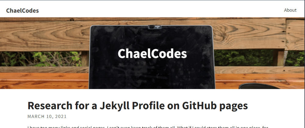 Cover image for Research for a Jekyll Profile on GitHub pages