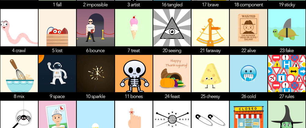 Cover image for One HTML Tag. Thirty+ CSS Drawings – My Divtober 2023 Collection.