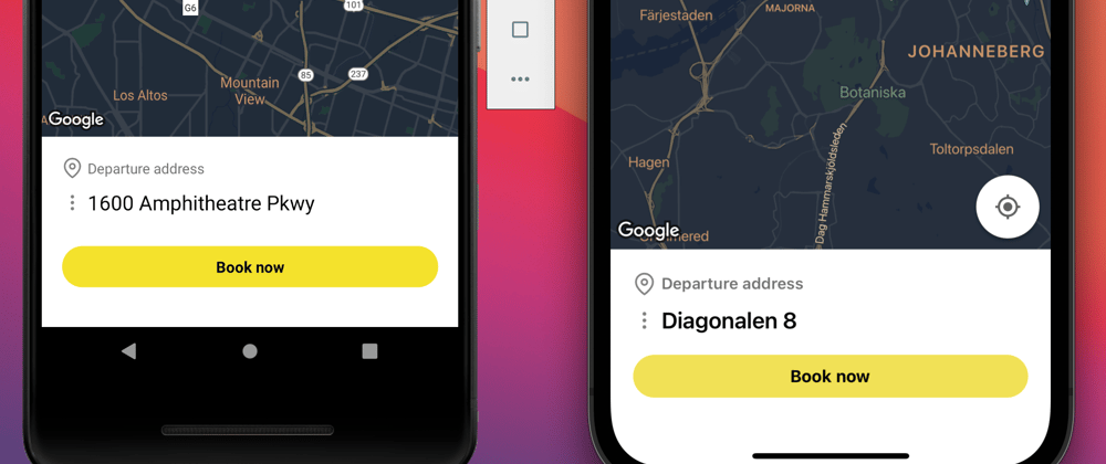 Cover image for React Native Taxi App. Google Maps Region Change. React Navigation.